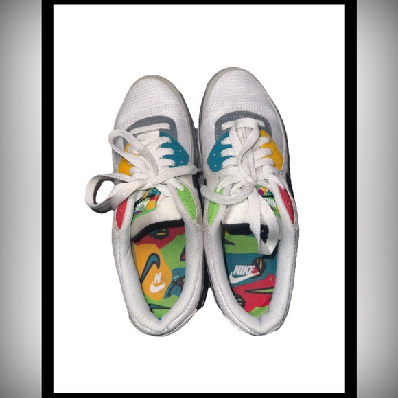 Nike unisex White and Multicolor Sneakers size 8.5 - Picture 1 of 9